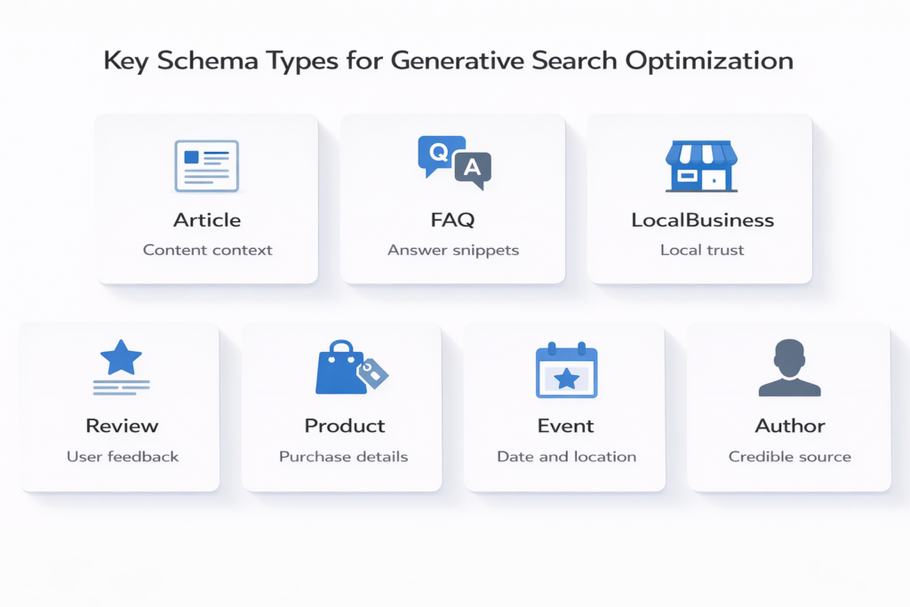 Key Schema Types for Generative Search Optimization