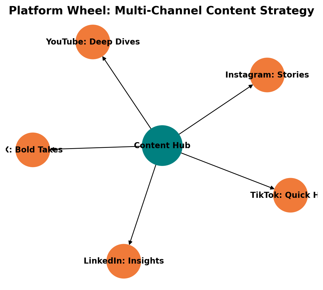 Platform Wheel illustrating a multi-channel content strategy