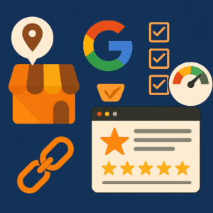 An image showing what Google is really looking for in local SEO: GBP, links, reviews, page speed.